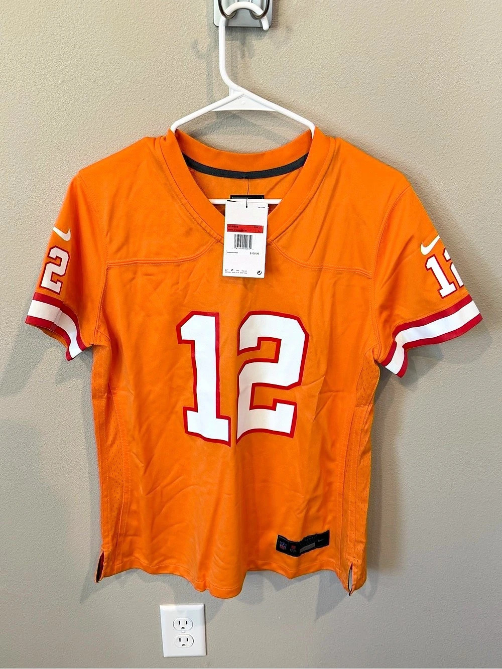 Nike NFL On-Field Apparel jersey New with tags #12 Brady Women's Orange Football
